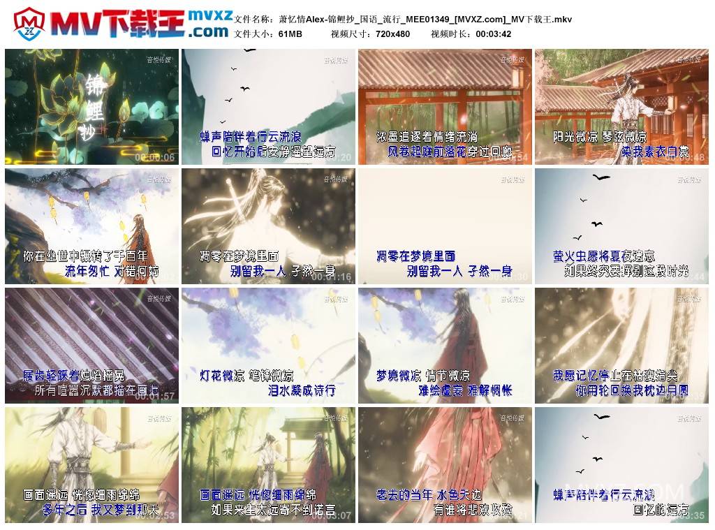 萧忆情Alex-锦鲤抄_国语_流行_MEE01349